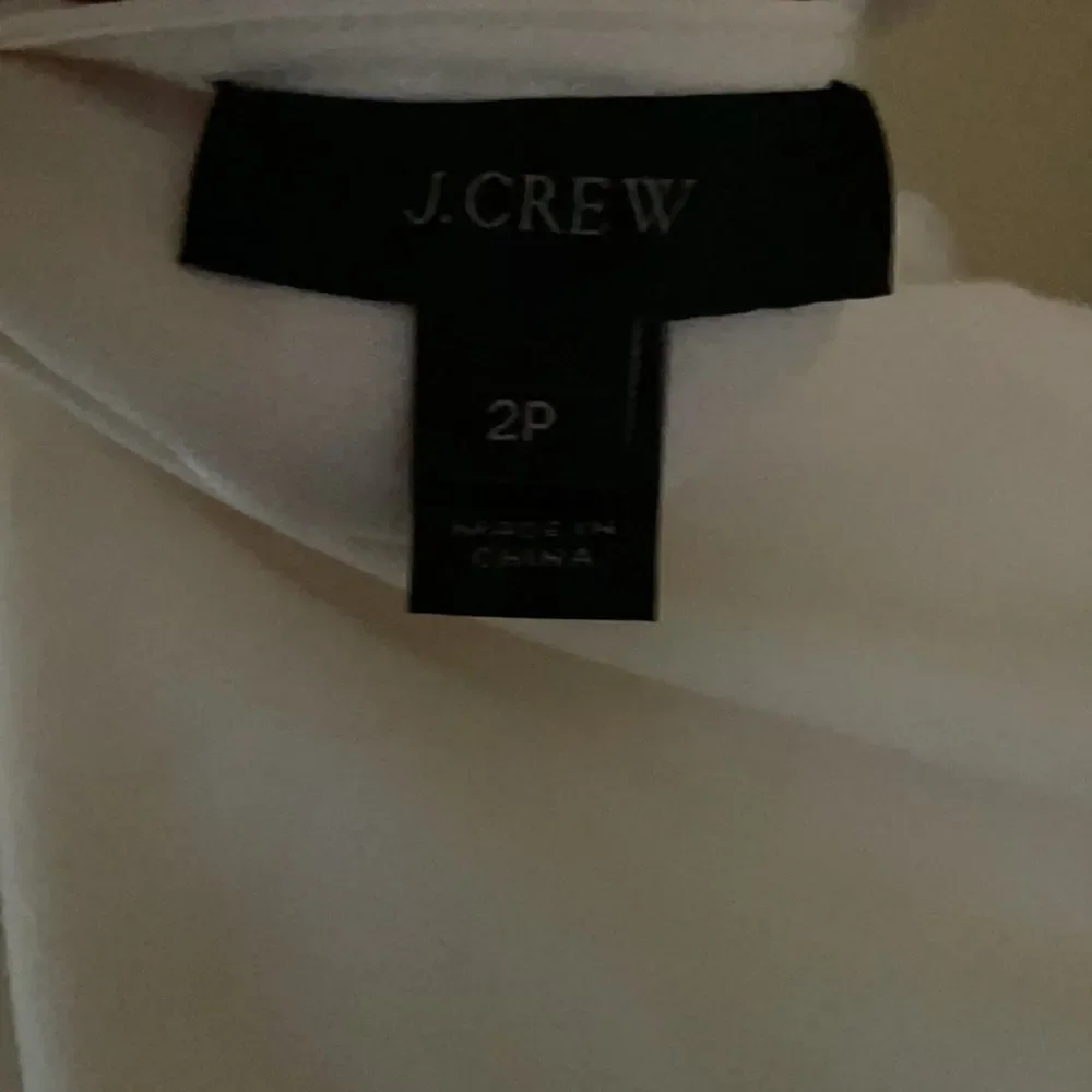 J Crew 2P Off White Blouse Fancy Trim
